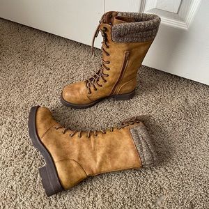 MIA Micah Jenson PU leather soft mid calf combat boot size 6.5